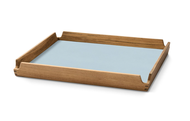 linddna wood tray single open corner blue inlay